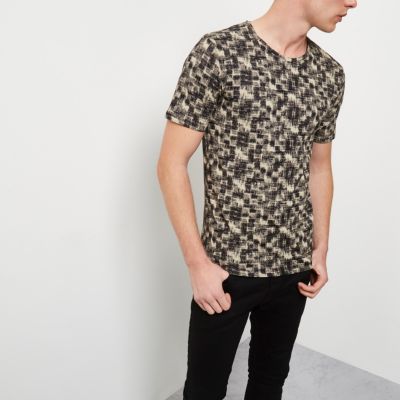 Black and white Only & Sons print T-shirt